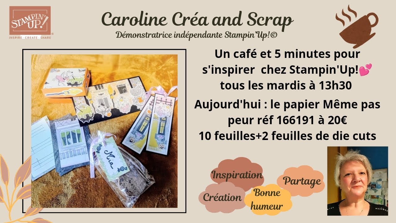 Carte & boîte à bonbons avec le papier “Même pas peur” –un café et 5 min d’inspiration Stampin’Up!