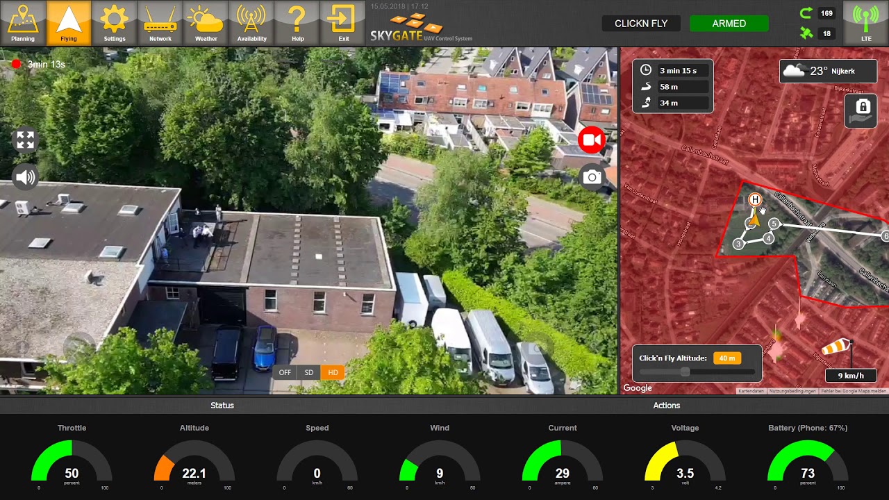 UAV video - Drone flying on Druid PrivateLTE 4G Network