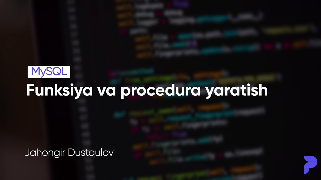 #20 Funksiya va procedura yaratish