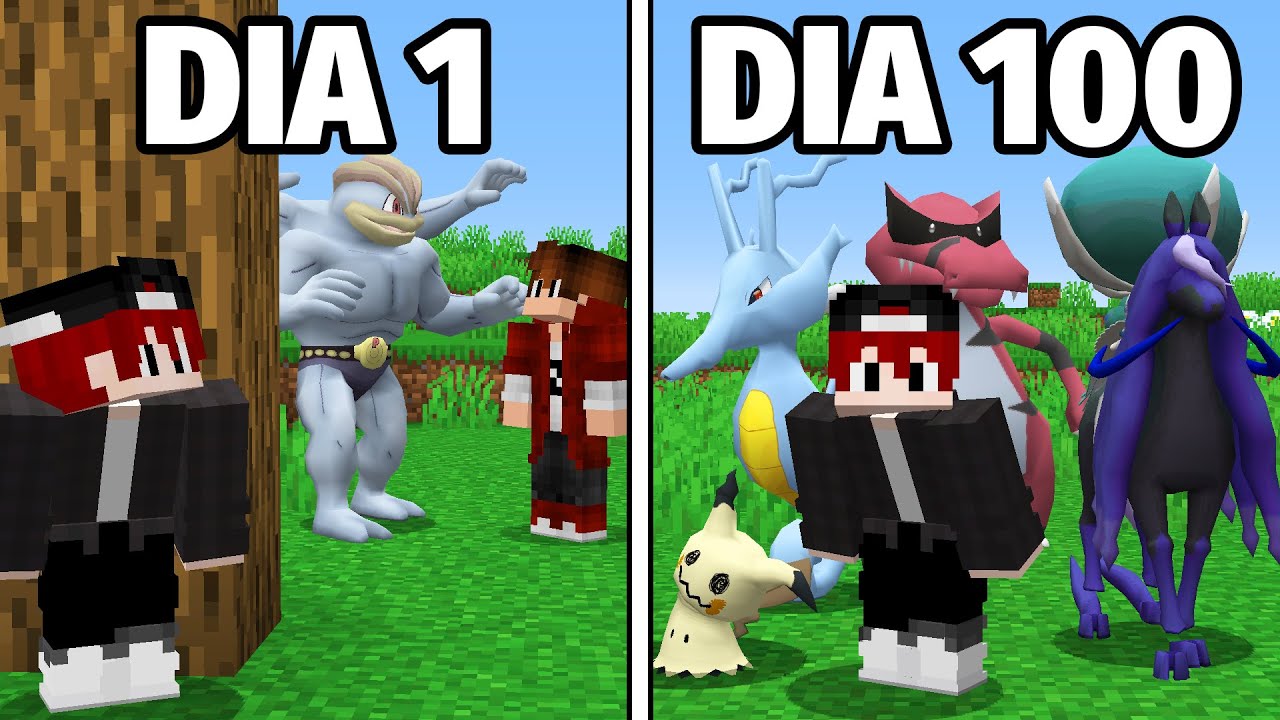Sobrevivi 100 Dias no Minecraft Pixelmon: O FILME