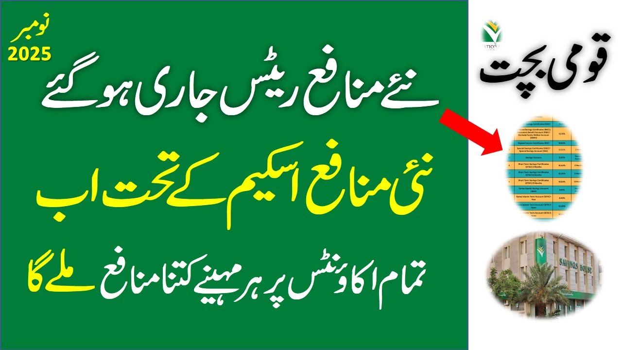 National Savings Released New Profit Rates November 2025 ll Behbood Saving Certificate Profit Rate
