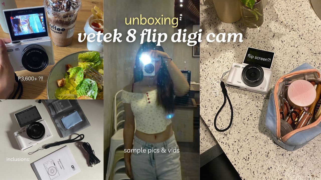 [unboxing] vetek 8 flip digi cam 4K vlogging cam 64MP digital camera on SHOPEE