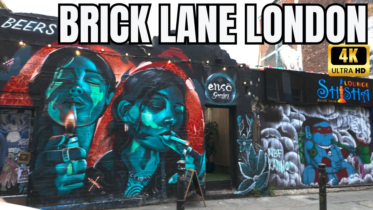 Brick Lane Street Art & Curry | London City Walk (August 2024 4K HDR)