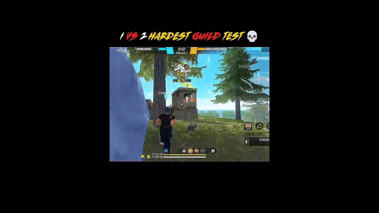 1 Vs 2 Hardest Guild Test 🥶 📈#shorts #freefire