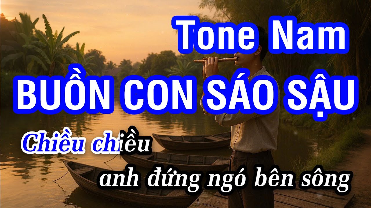 Karaoke Buồn Con Sáo Sậu Tone Nam | Nhan KTV