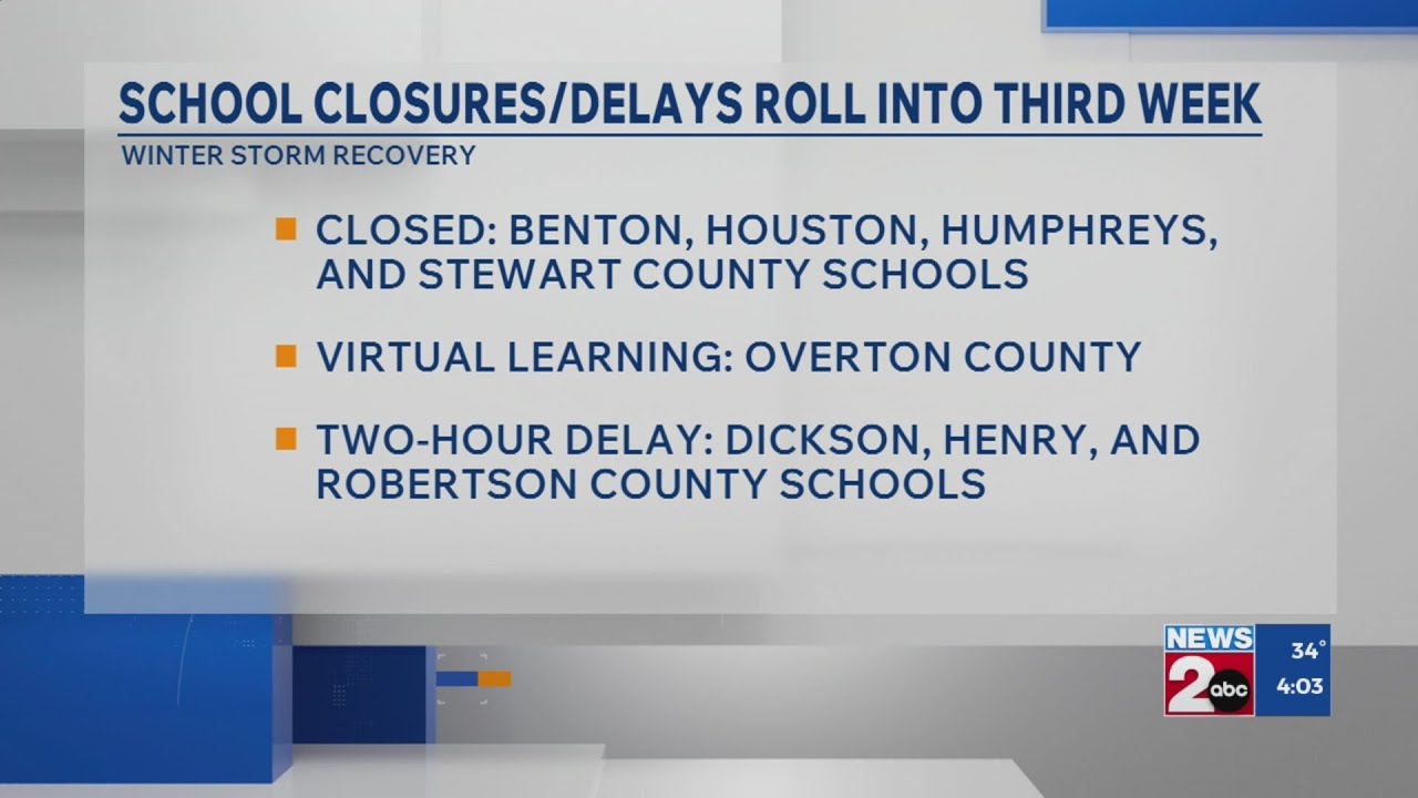 School closures/delays for Feb. 9, 2026