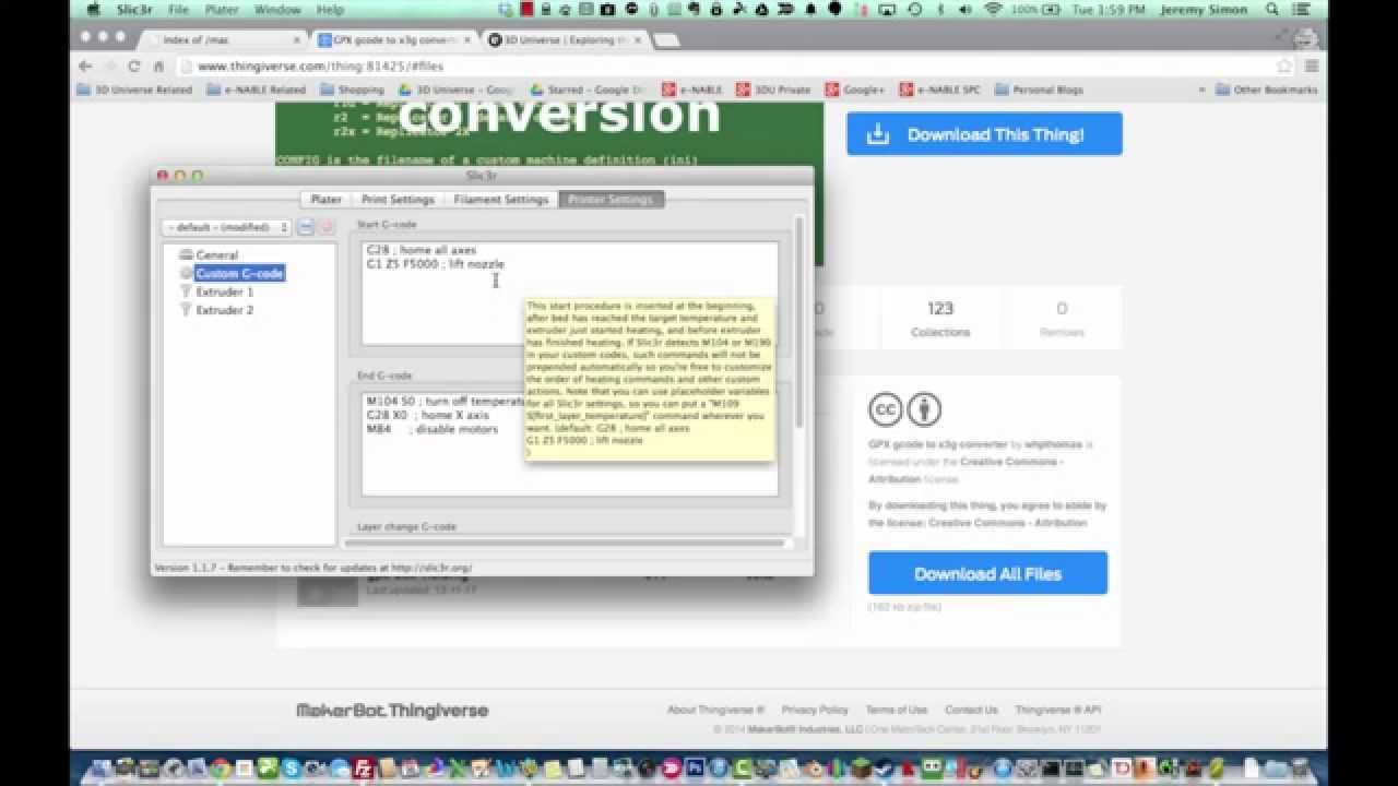 Getting Started with the FlashForge Creator X - Slic3r on Mac OS X (3D Universe)
