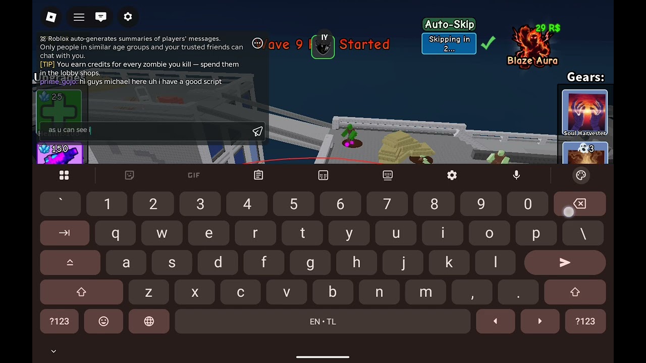 Survive zombie arena kill aura god mode(safe zone) instantclearwave, kill aura esp,fly,etc