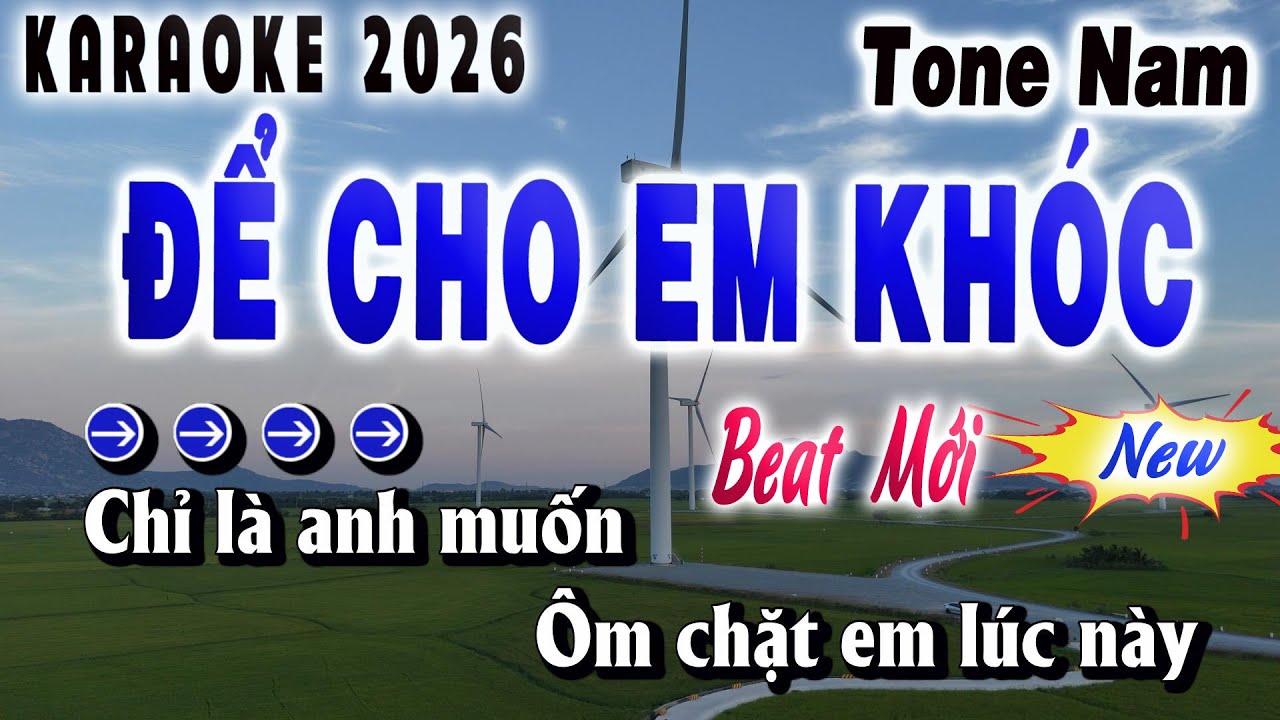 Karaoke Để Cho Anh Khóc Tone Nam ( BEAT MỚI ) Nhạc Trẻ 8x9x Hay Nhất 2026