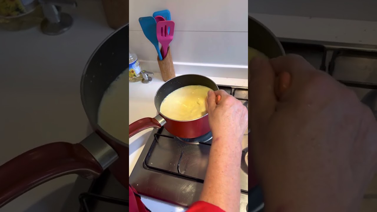 Cómo preparar crema pastelera para kuchen sígueme en @waleska _rahmann