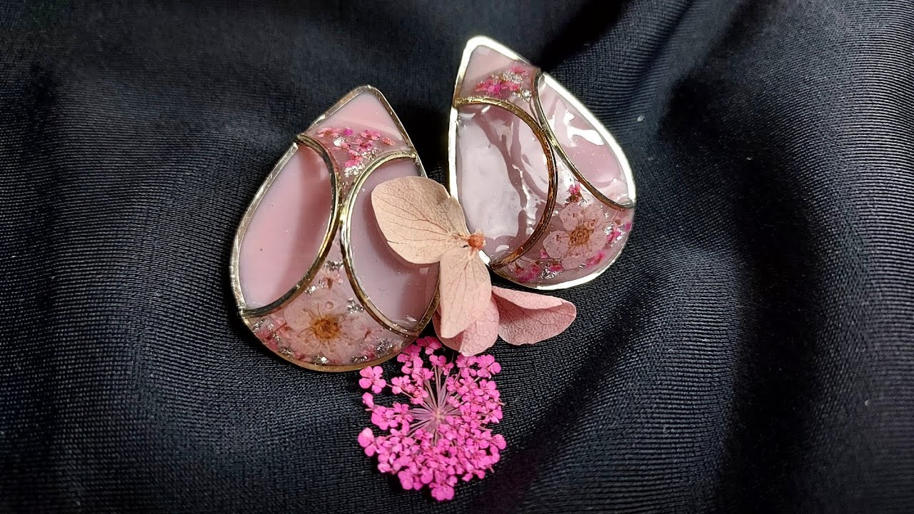 orecchini resina uv e fiori essiccati @barbararosati