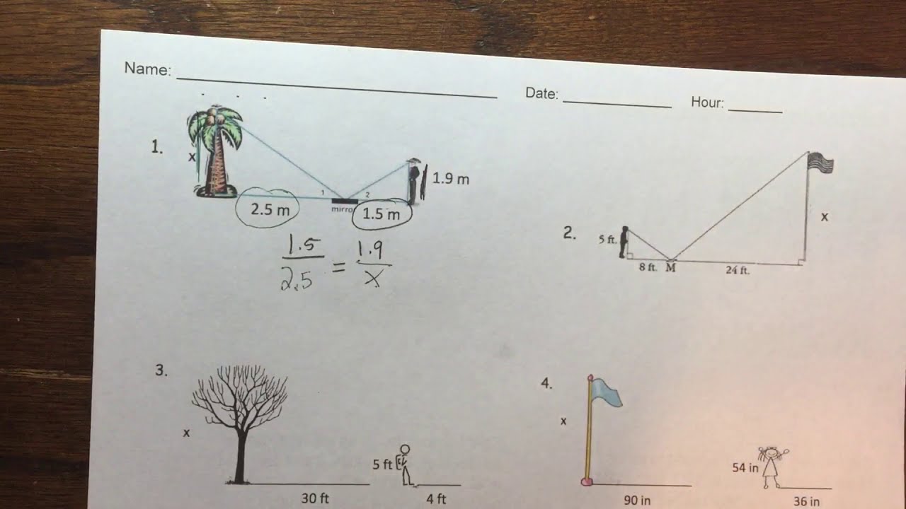 Indirect measurement worksheet