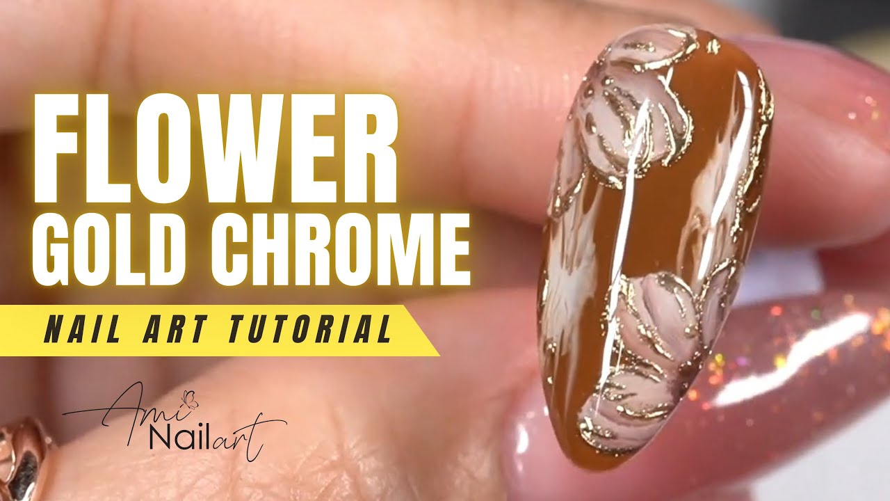 Gold Chrome + Flower Painting = The Perfect Nail Art Combo!
