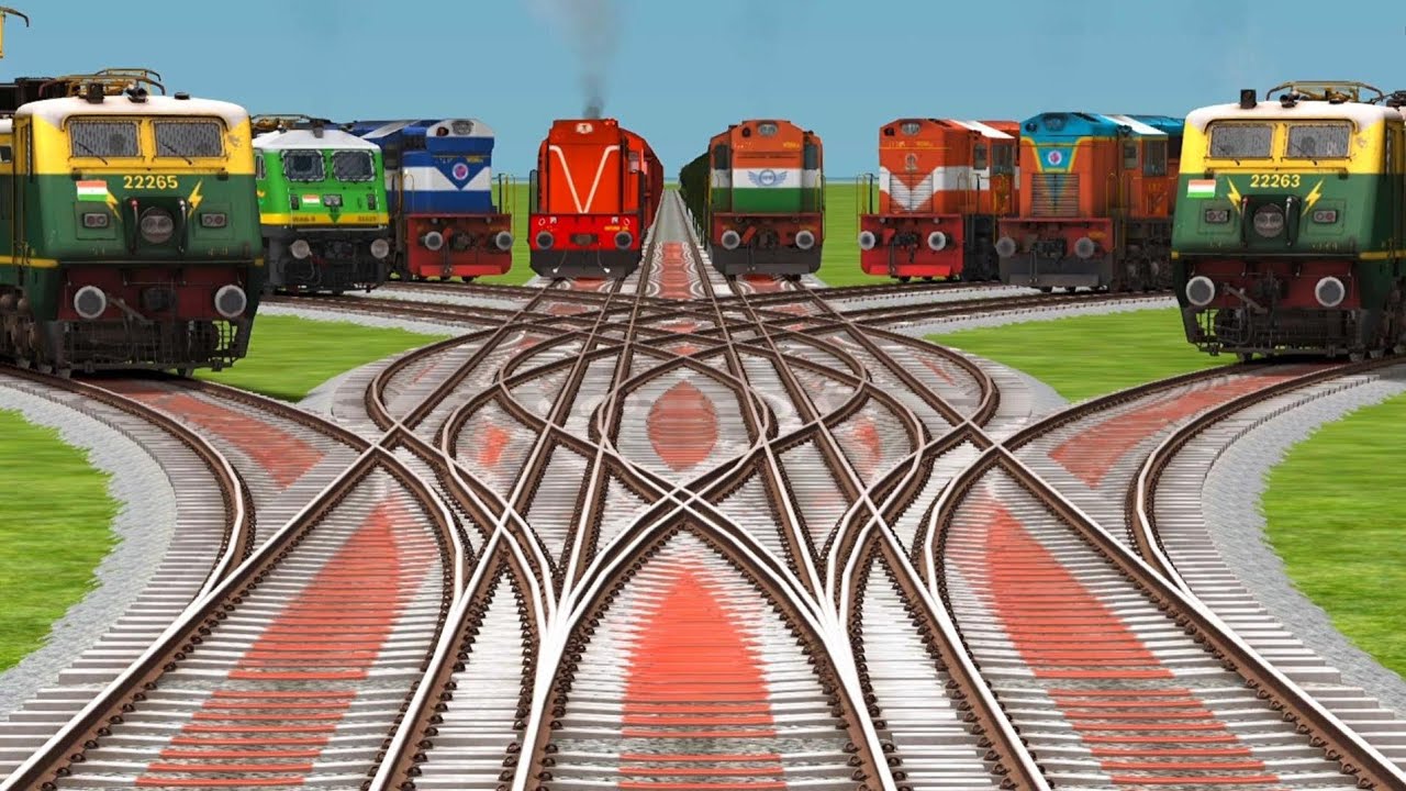 Railgadis Bumpy Forked Railroad Crossing Train || 3d Gameplay Trains Railfan Railways Tracks 🙏