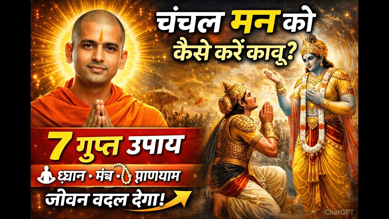 Must listen| Dhyan|Chanchal mann| Abhyas Vairagya | Way of control your mind| Geetha Gyan by krishna