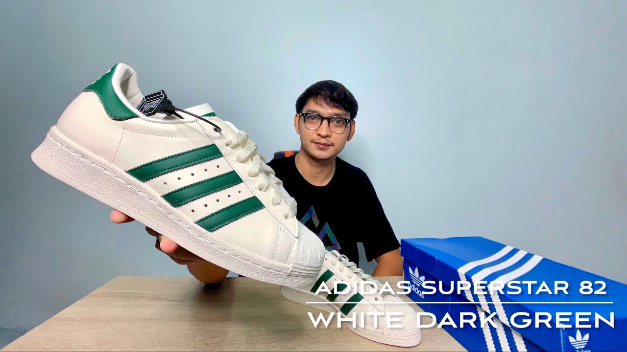 Adidas Originals Superstar 82 Shoes Sneakers - White/Green (GW6011)