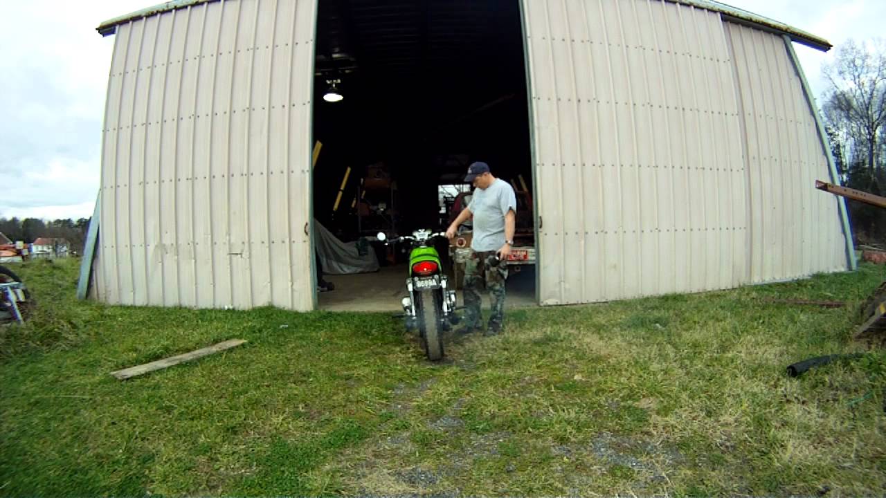 Kawasaki H2 750 Denco Killers Expansion Chambers run up by the shop.