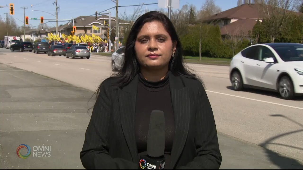 Khalistani supporters hold protest rally in front of Hindu Temple in Surrey| Omni Punjabi