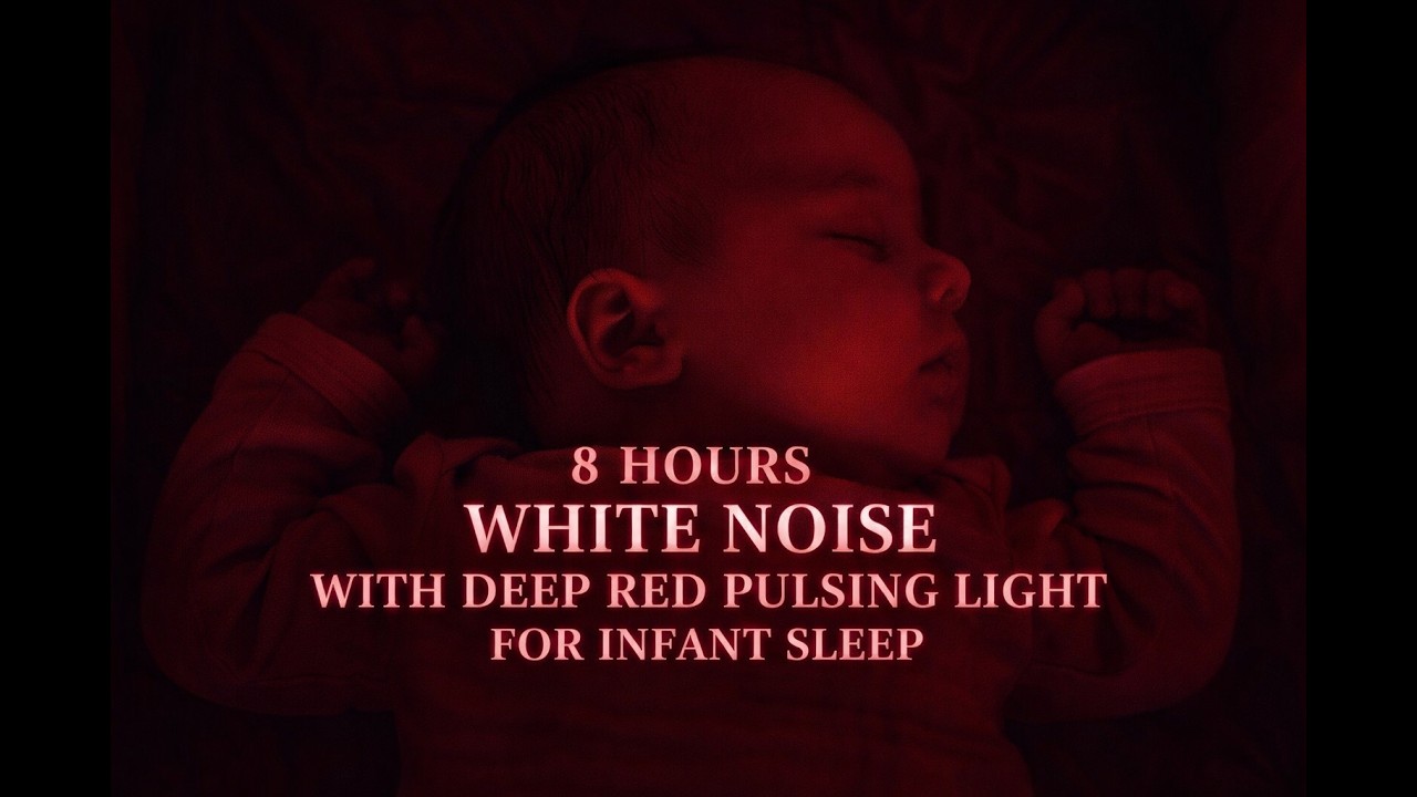 8 Hours of White Noise with Gentle Deep Red Pulsing Light | Sleep, Baby Sleep, Insomnia Relief