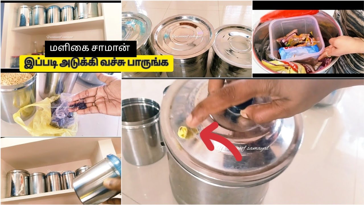 சின்ன கிச்சன்-னா 🤔2செல்ப் போதும் 👍 /minimalist kitchen grocery things organisation in tamil