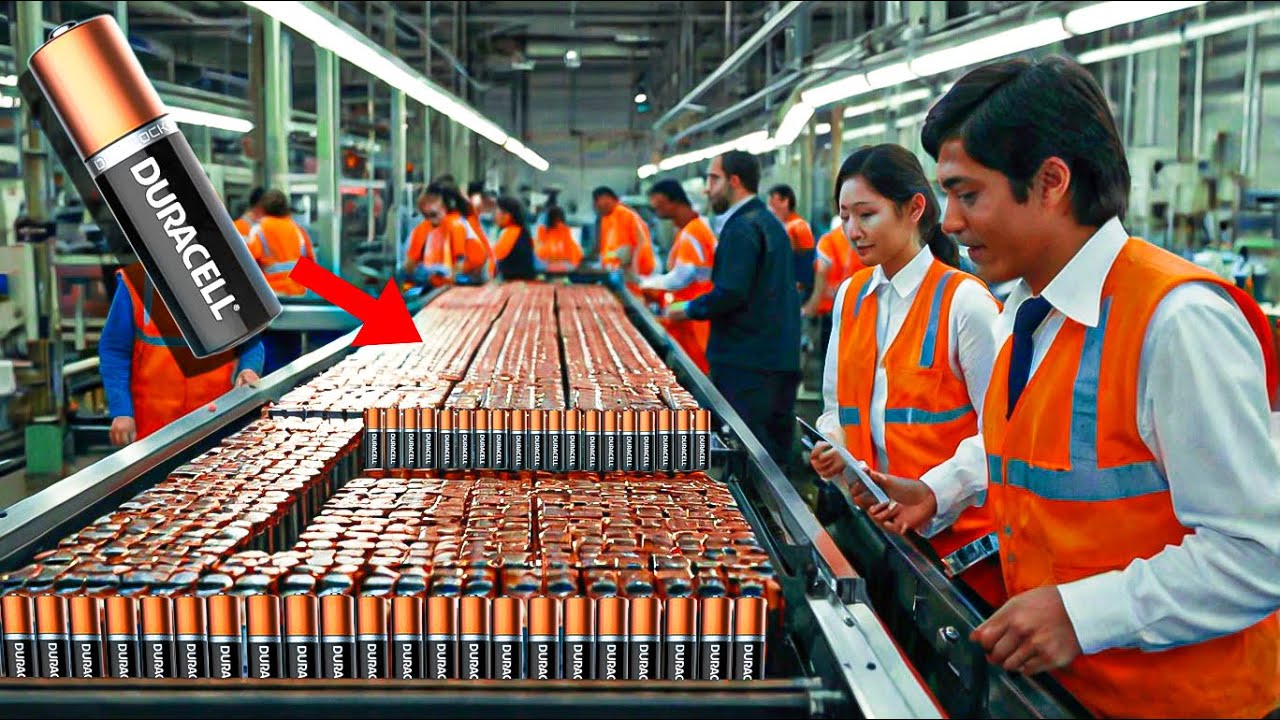 Como são FEITAS as BATERIAS RECARREGÁVEIS na FÁBRICA! 🔋 Como Funcionam as Pilhas Alcalinas!