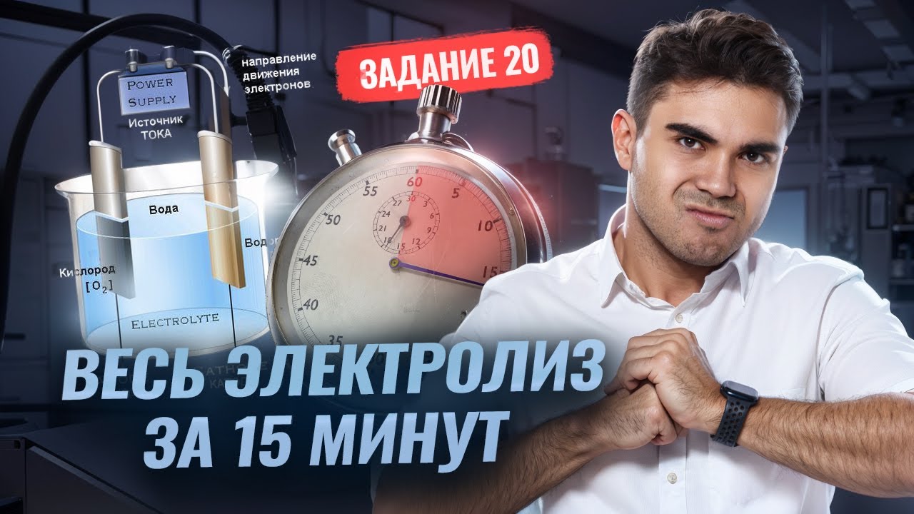Задание 20 ЕГЭ химия 2026 | Электролиз растворов солей за 15 минут | ЕГЭ по химии | Умскул