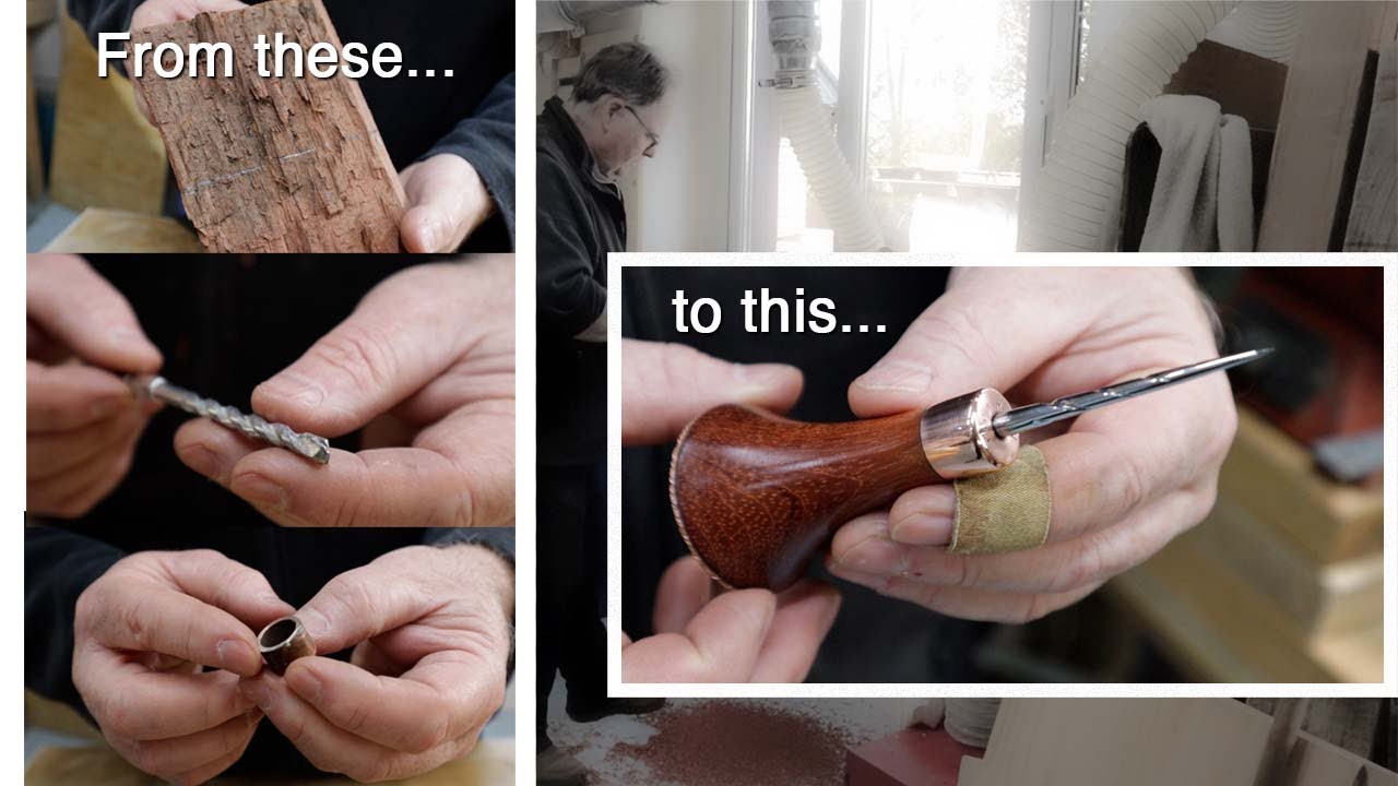 How to make a beautiful awl from a broken drill bit and scrap wood
