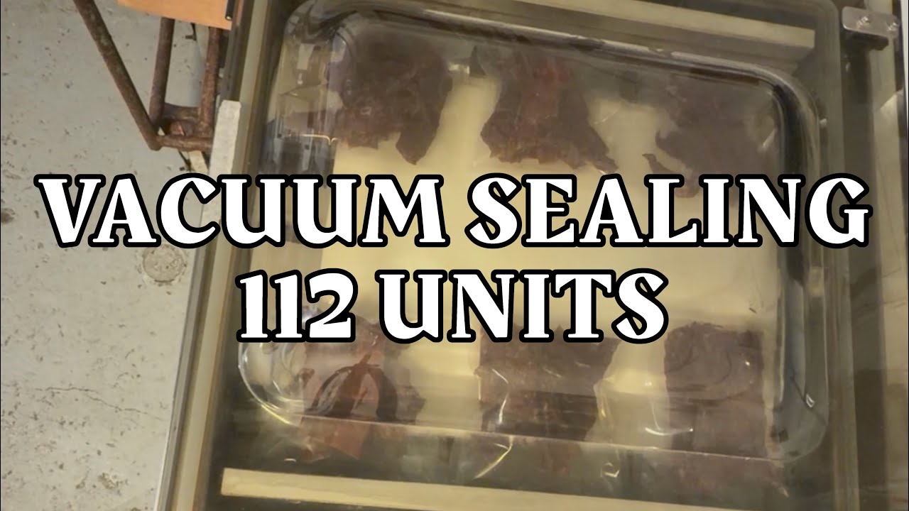 Vacuum-seal 112 units of BEEF JERKY with me | Food Production ASMR (no talking) 