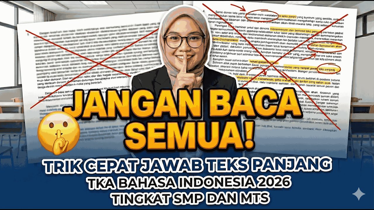 JANGAN BACA SEMUA! 🤫 Trik Cepat Jawab Soal Teks Panjang TKA Bahasa Indonesia SMP
