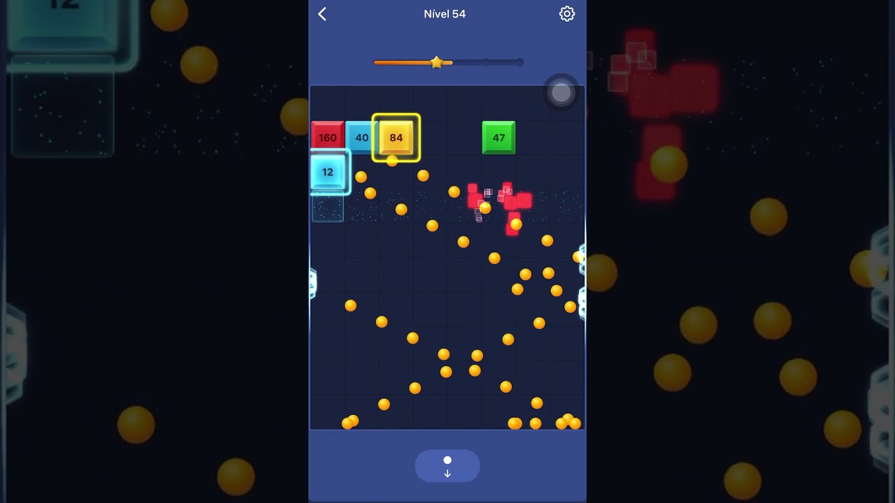 Jogando brick blast nível 54