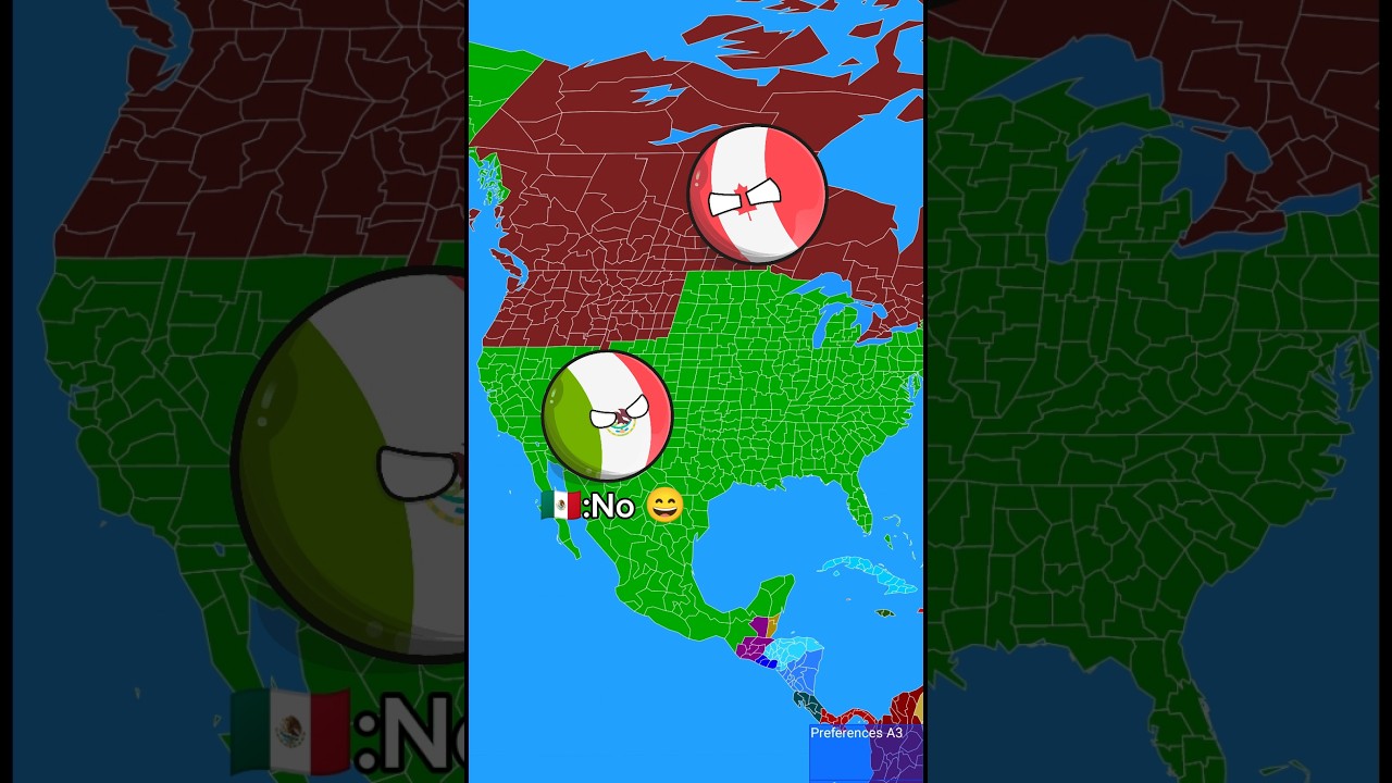 Mexico 🇲🇽 vs USA 🇺🇸 vs Canada 🇨🇦 Pt2#shorts #countryballs #usa