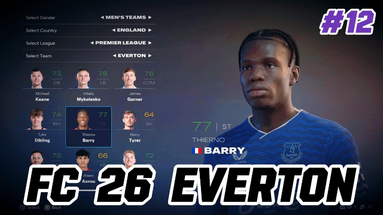 FC 26 EVERTON PLAYER FACES AND RATINGS