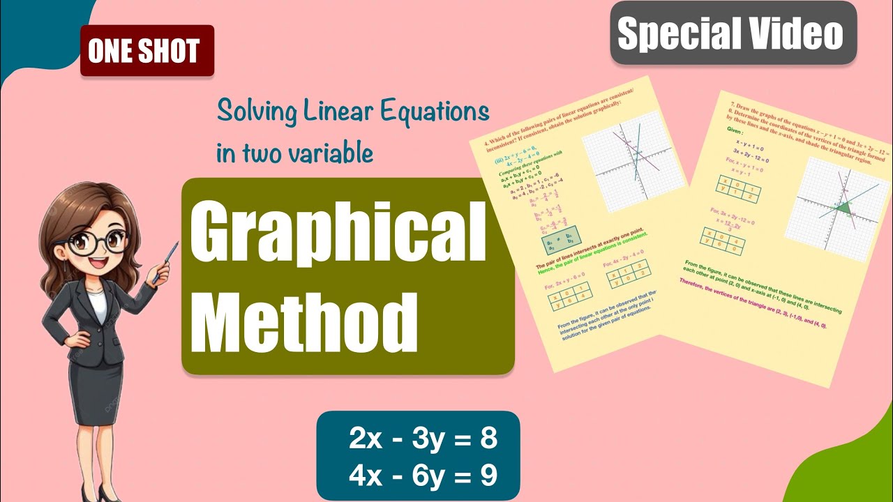Solve Linear equations Graphically || Graphical method || Class 10 maths ||