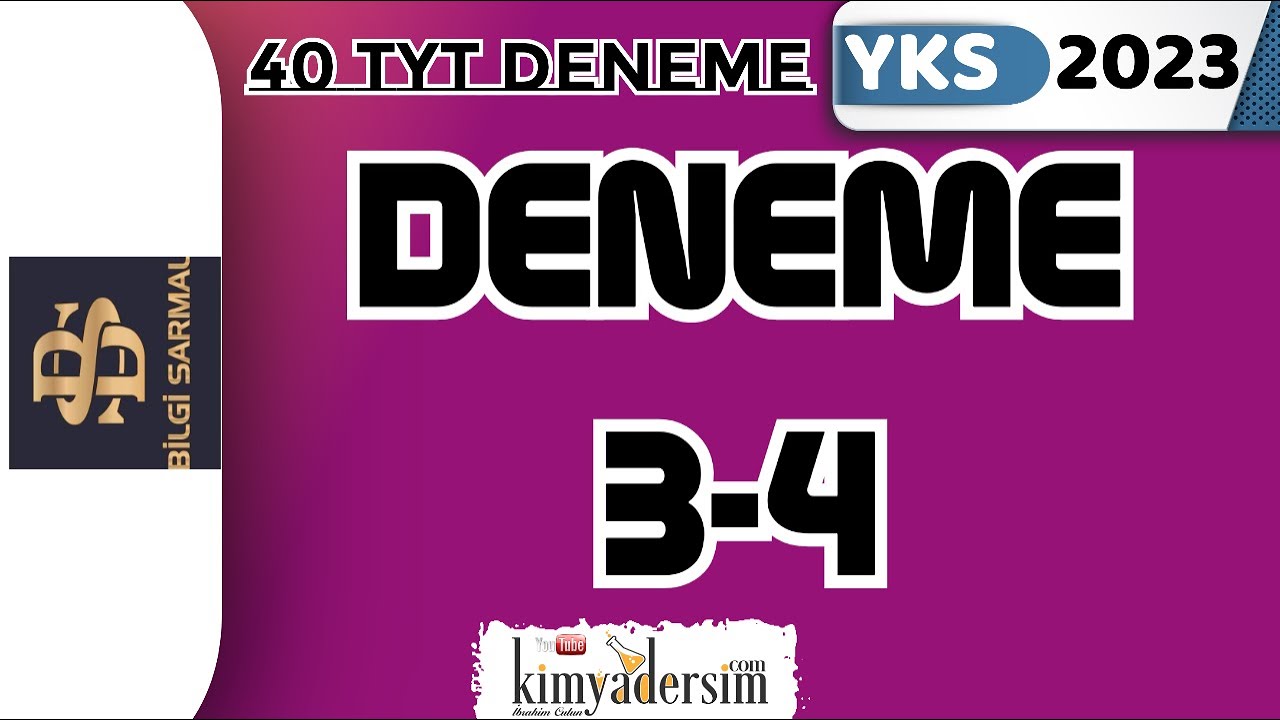 TYT Kimya Deneme Çözümleri (Bilgi Sarmal Yayınları YKS 2023)