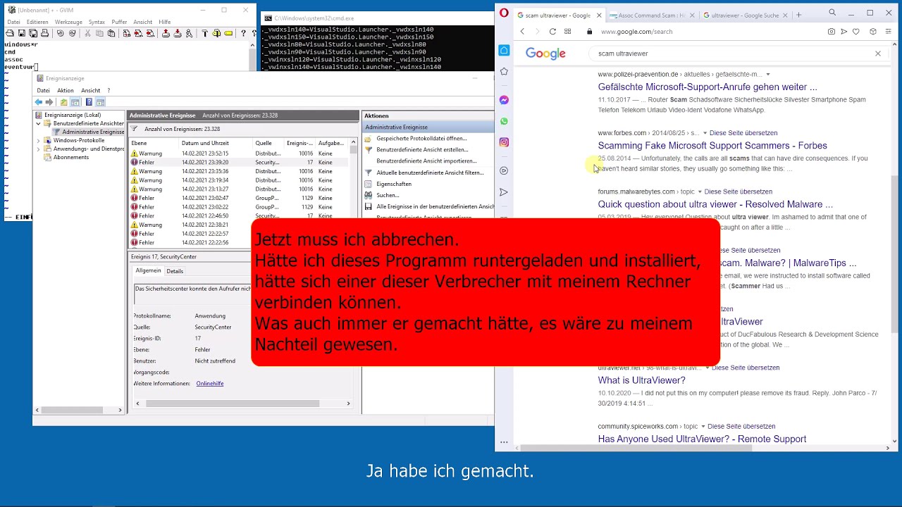 Tech-Support-Scam. Betrug durch angeblichen Microsoft Support
