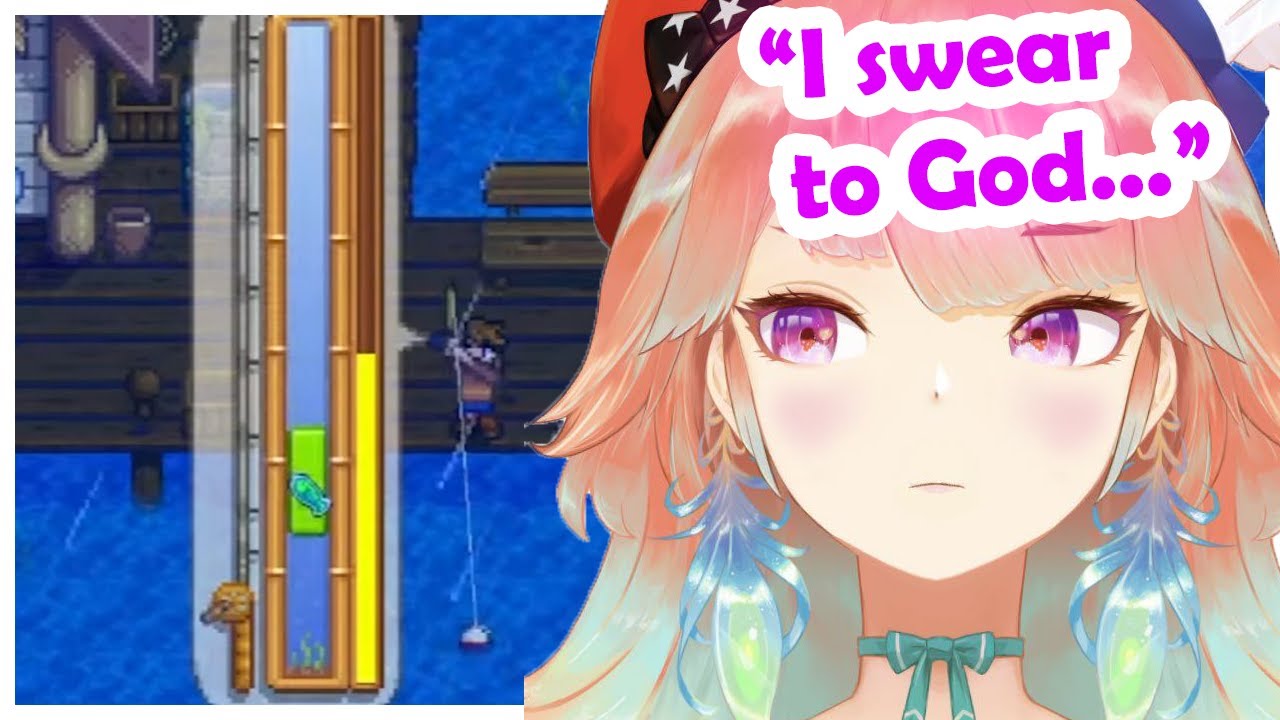 Kiara Tries Fishing in Stardew Valley