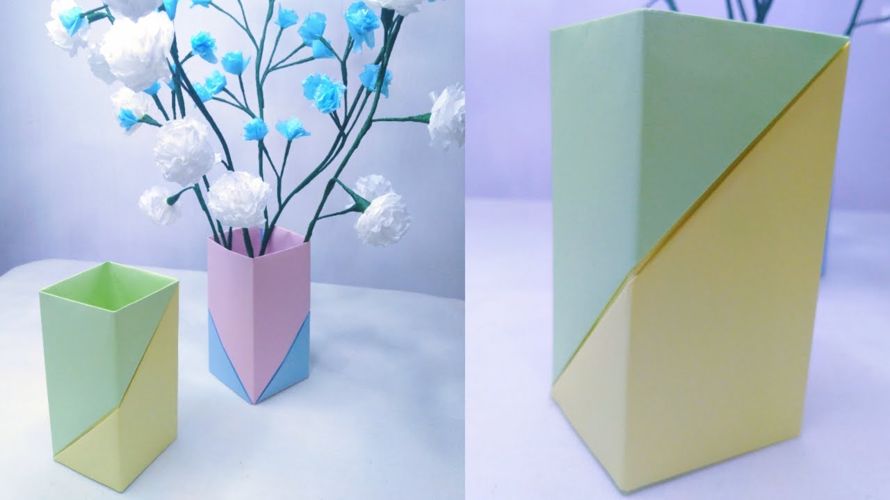 Cuma Dari 2 Bahan Bisa Buat Vas Bunga Cantik | DIY | Vas Bunga | Kertas Origami