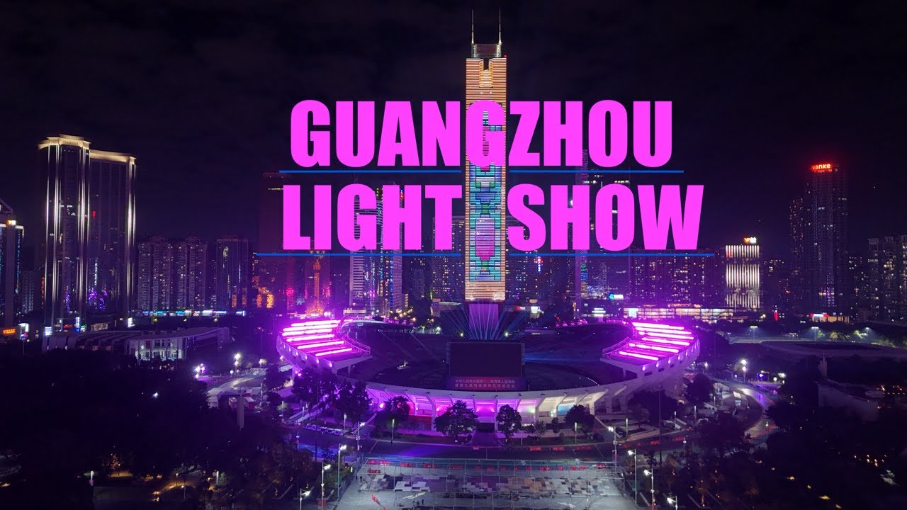 Guangzhou Light show - entirely shot by drone