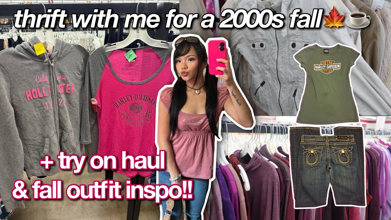 THRIFT WITH ME 4 A 2000S FALL🍁☕️FT. TRY ON HAUL + OUTFIT INSPO