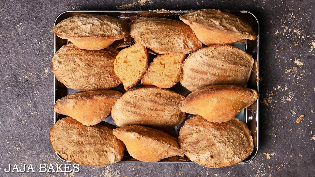 Kinako Madeleines | Shell-Shaped Roasted Soybean Flour Butter Cakes | Jaja Bakes