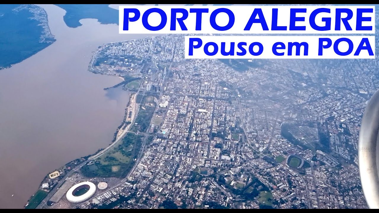 PORTO ALEGRE: Aproximação, sobrevoo da cidade e pouso no Aeroporto Internacional Salgado Filho (POA)