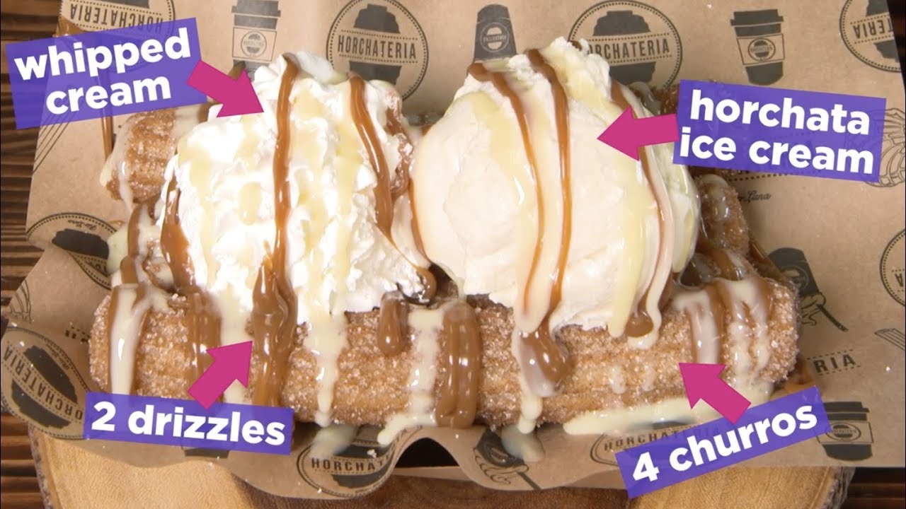 Mexican desserts with a vegan churro and horchata ice cream twist