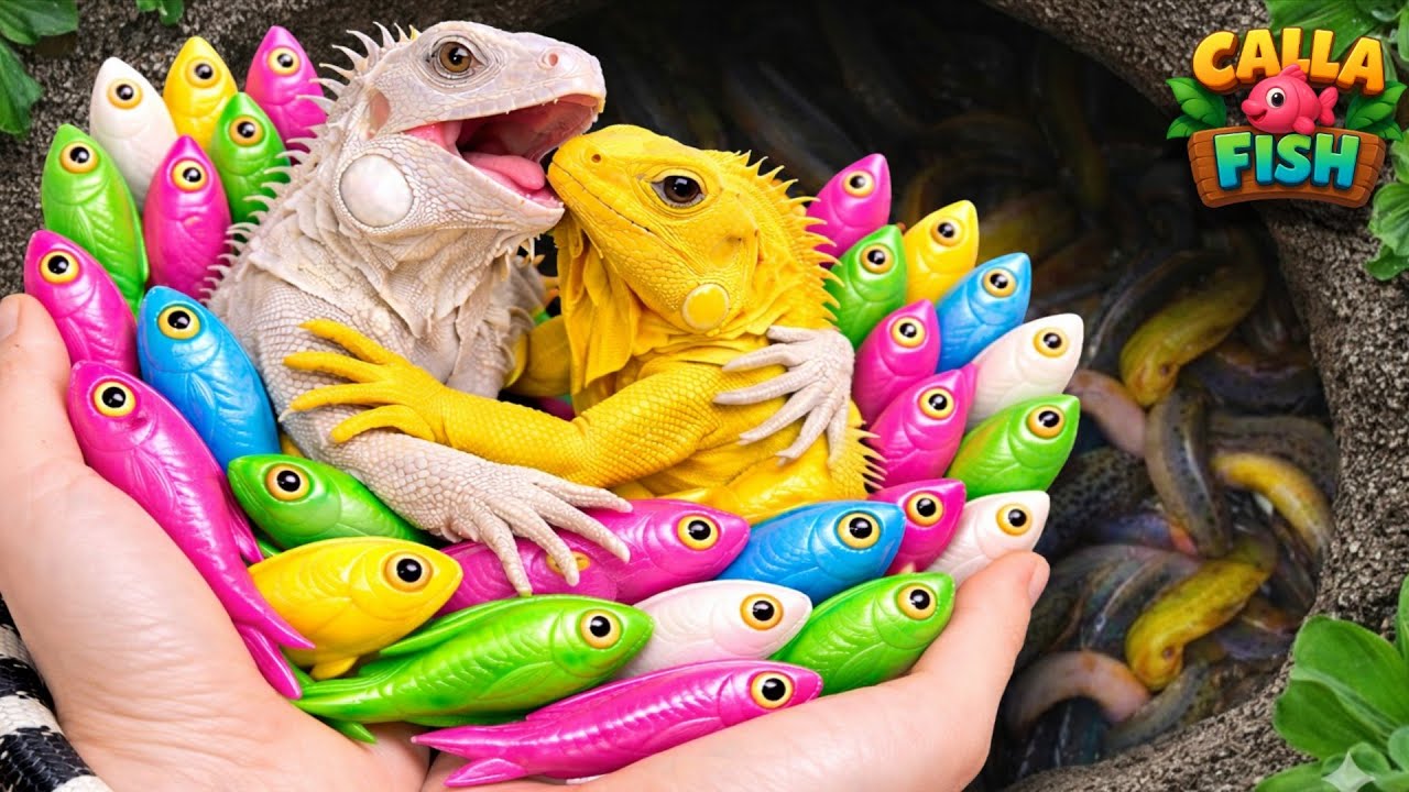 Catch beautiful aquarium fish in small pond: baby turtles, eel, koi, guppies blu, goldfish, iguanas.