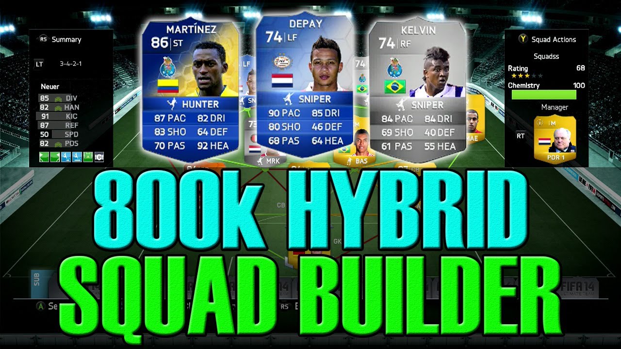 FIFA 14 Ultimate Team - 800k HYBRID SQUAD BUILDER!