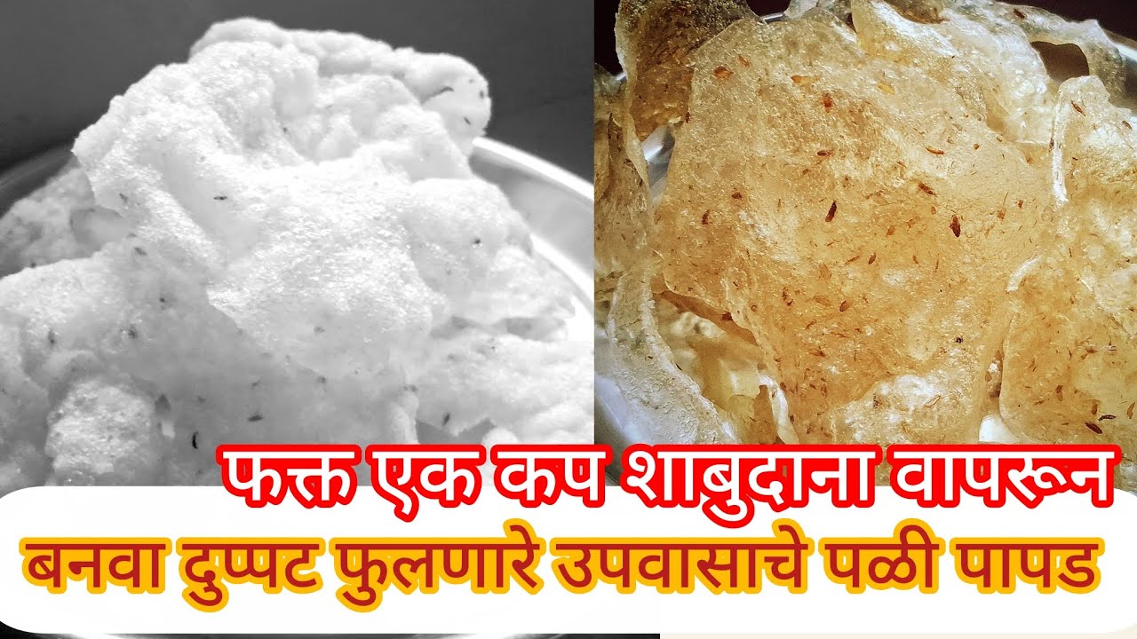  फक्त एककप शाबुदाना👌वापरून बनवा दुप्पट फुलणारे पळी पापड how to make sabudana papad#papad #food#food 