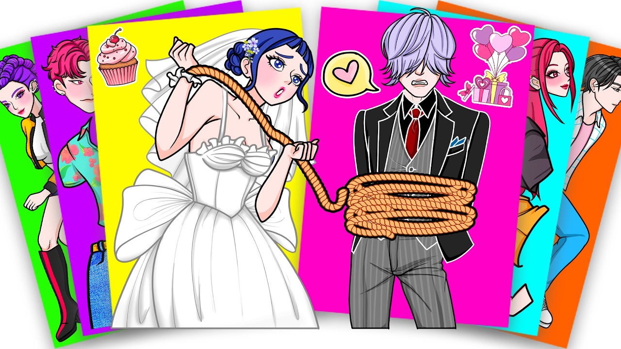 CRAZY WEDDING of HUNTRIX and SAJA BOYS - Kpop Demon Hunters | Sticker Book DIY