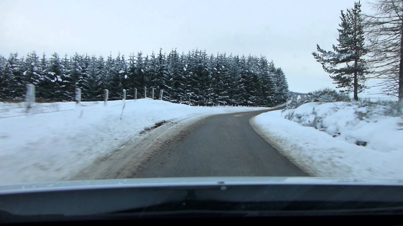 B9002 Cabrach to A97 Lumsden Drive in the snow.