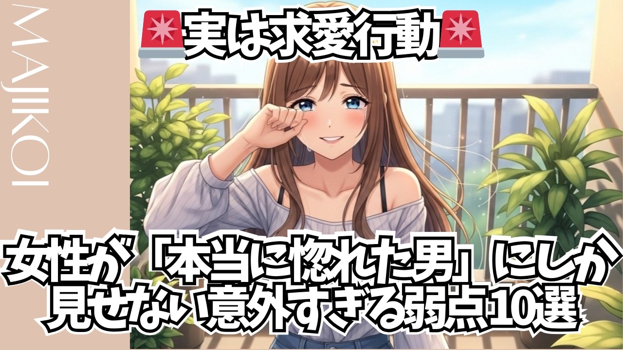 🚨実は求愛行動🚨 女性が「本当に惚れた男」にしか見せない意外すぎる弱点 10選【恋愛心理学】