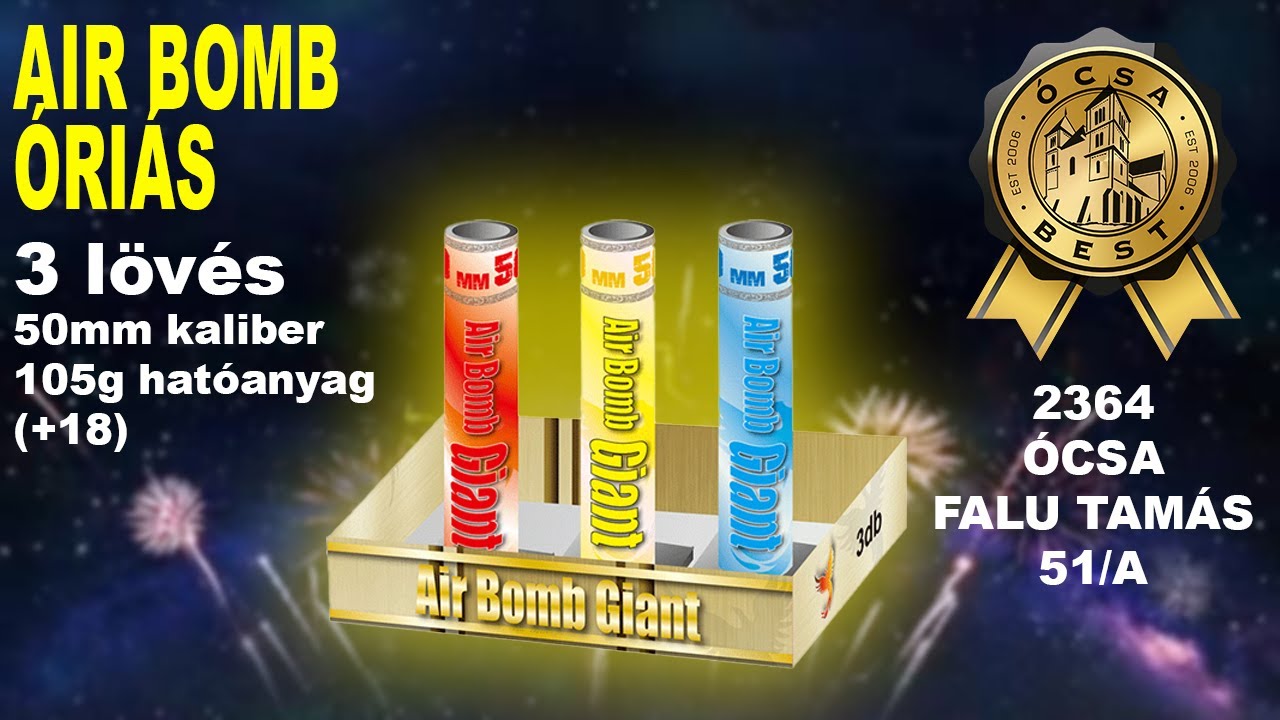 Air Bomb &oacute;ri&aacute;s tűzij&aacute;t&eacute;k - 36