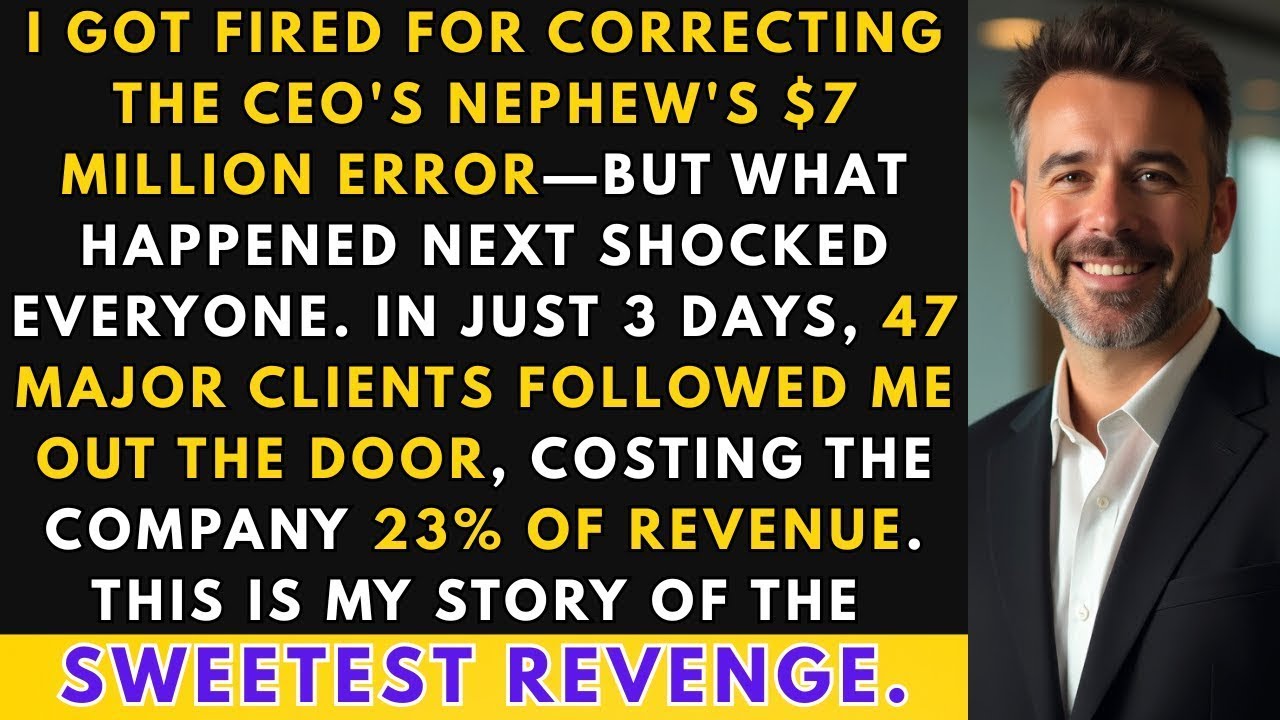 Fired For Correcting CEO's Nephew—3 Days Later, 47 Clients Left With Me | Office Revenge